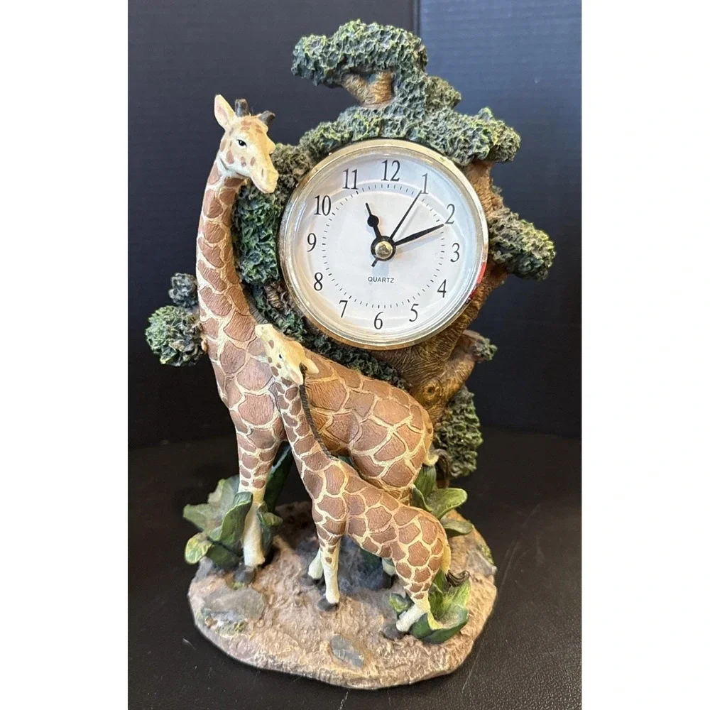 Giraffe‎ Giraffes Mom Baby Home Decor Vintage Collection Lot Of 2 Clock READ